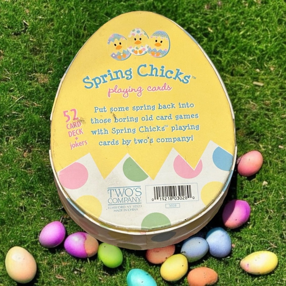 Game Cards Spring Chicks Egg Shaped Playing Deck Easter - Picture 3 of 4